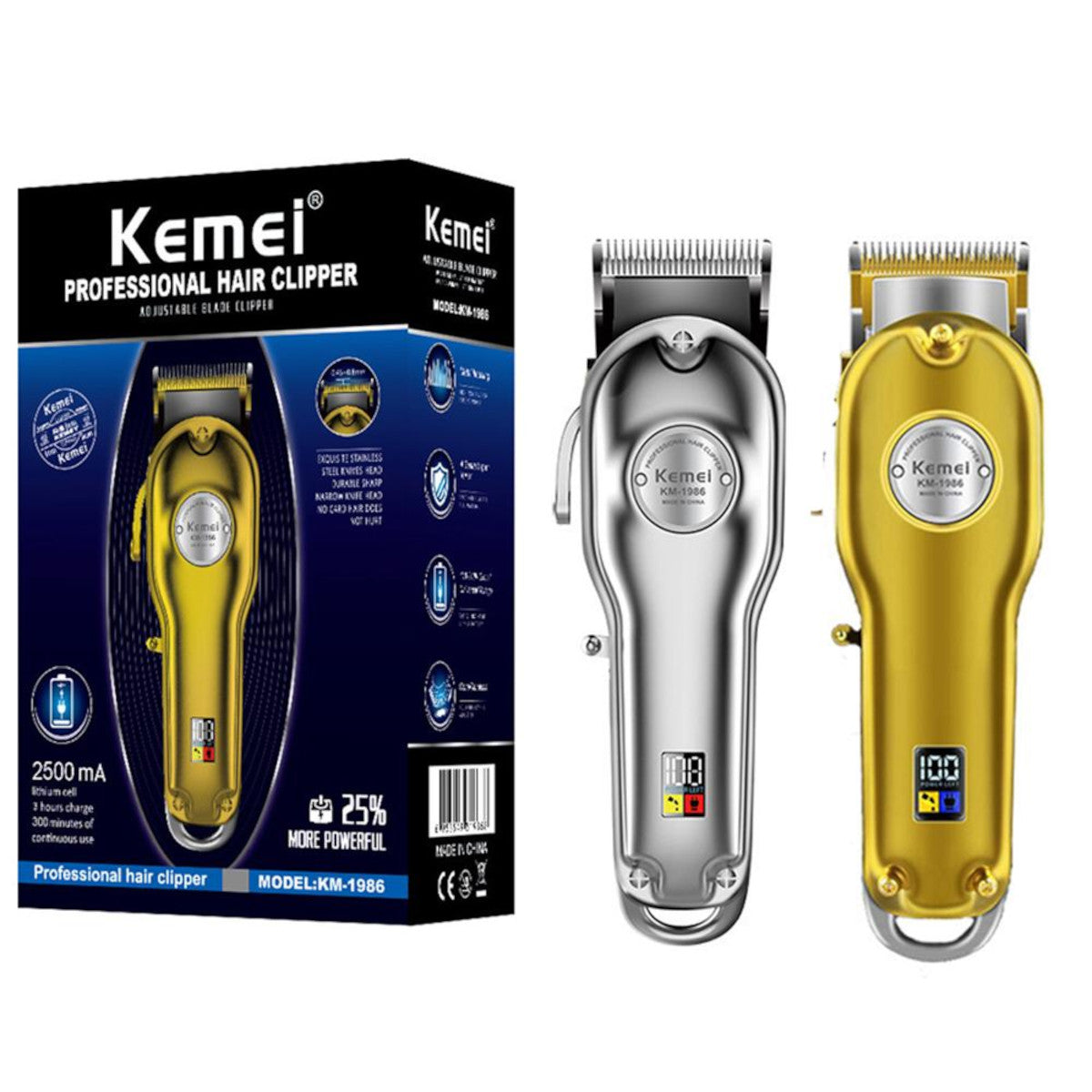 KEMEI Cortadora de pelo con cuchilla ajustable Profesional