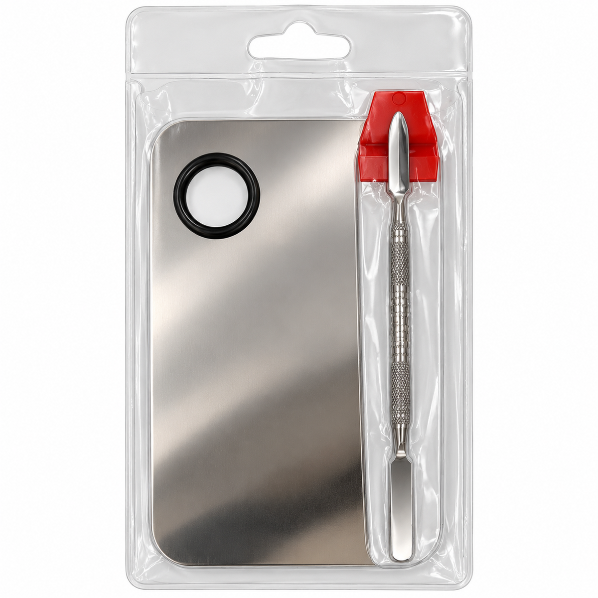 Paleta Mezcladora de Maquillaje de Acero con Espátula