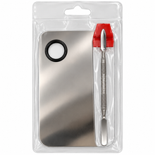 Paleta Mezcladora de Maquillaje de Acero con Espátula