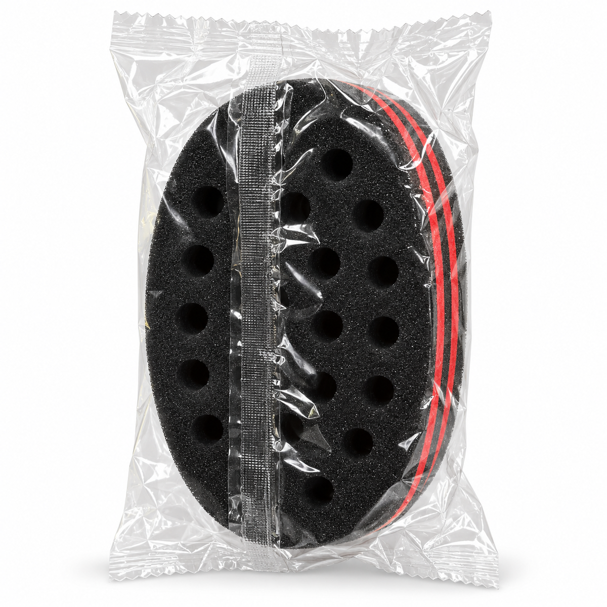 Pack de 3 Esponjas Cepillo para Cabello Afro Negras con Detalles Rojos