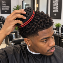 Esponja Cepillo para Cabello Afro Negra con Detalles Rojos