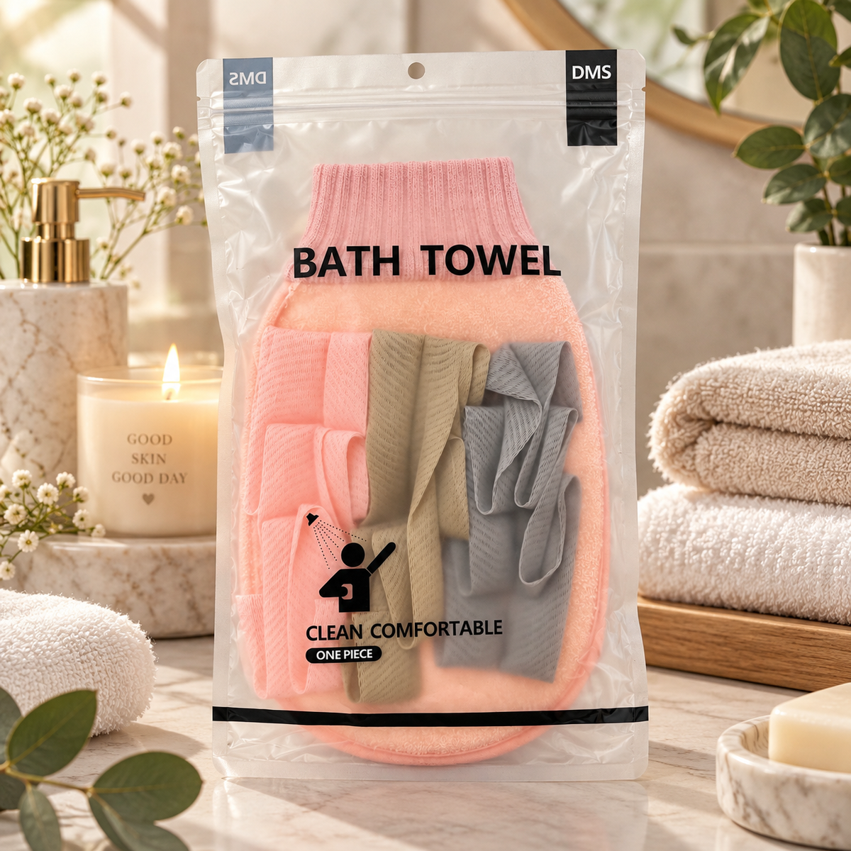 Guante Exfoliante de Baño Tipo Flor 23 x 13 cm
