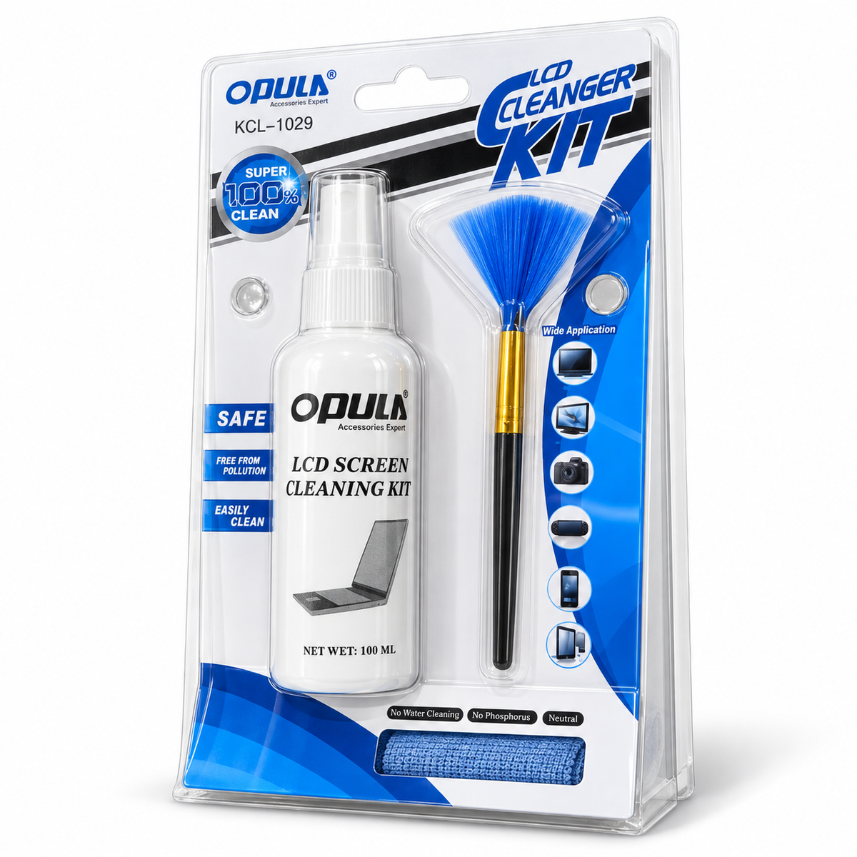 Kit Limpiador Opula KCL-1029 para Pantallas 3 en 1