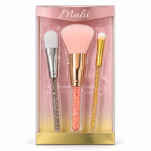 Set Malu de 3 Brochas de Maquillaje con Brillo