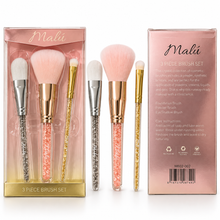 Set Malu de 3 Brochas de Maquillaje con Brillo