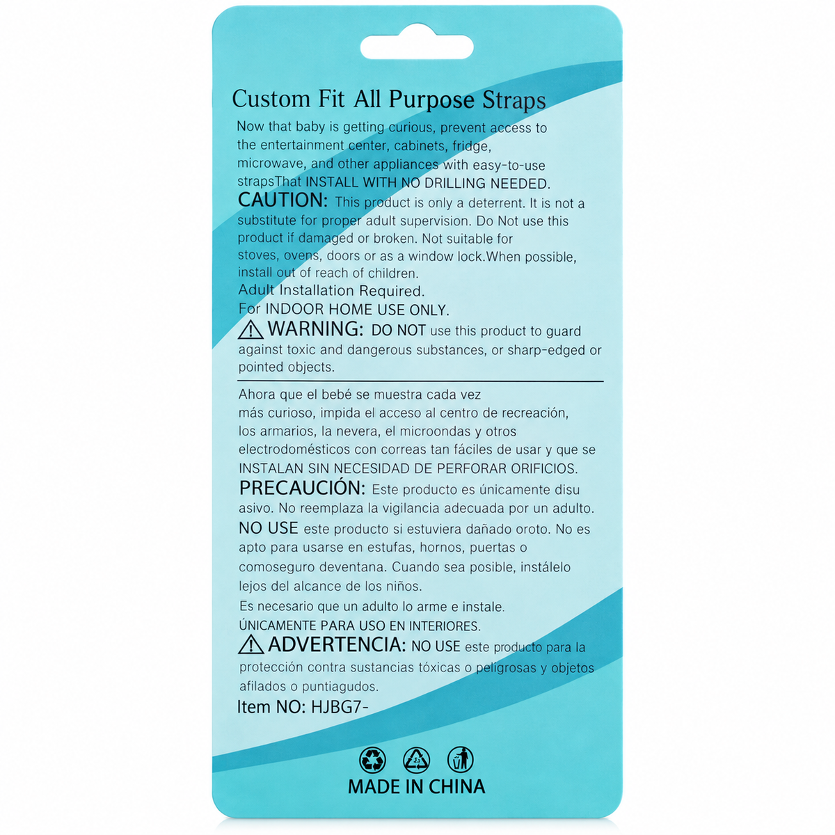 Seguro Largo para Cajones y Puertas Azul Pack 2 Unidades