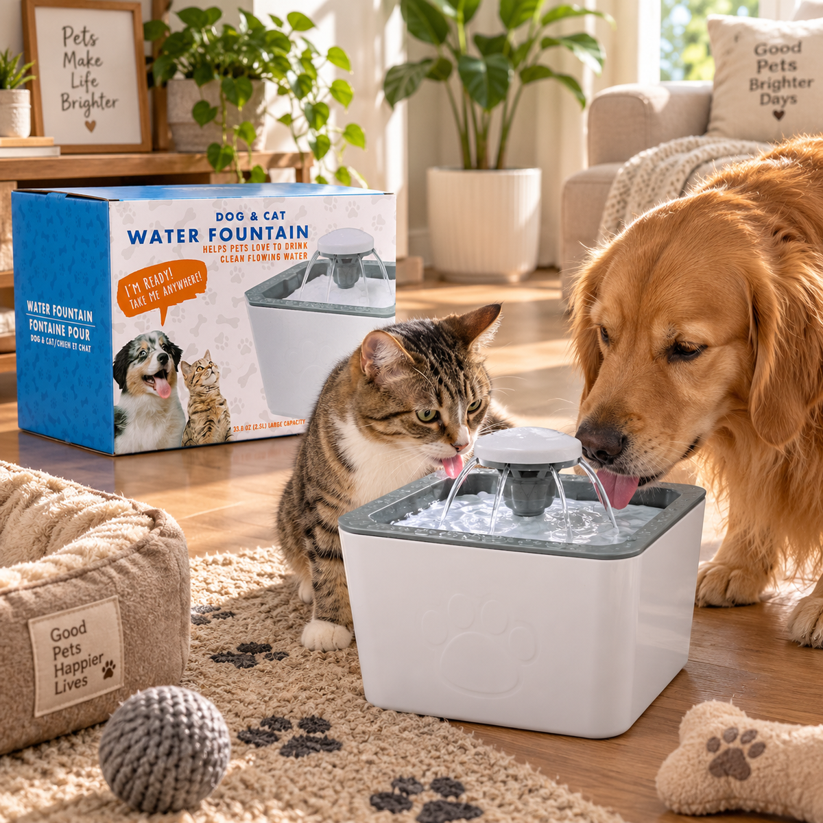 Fuente Eléctrica de Agua para Mascotas 2,5 L