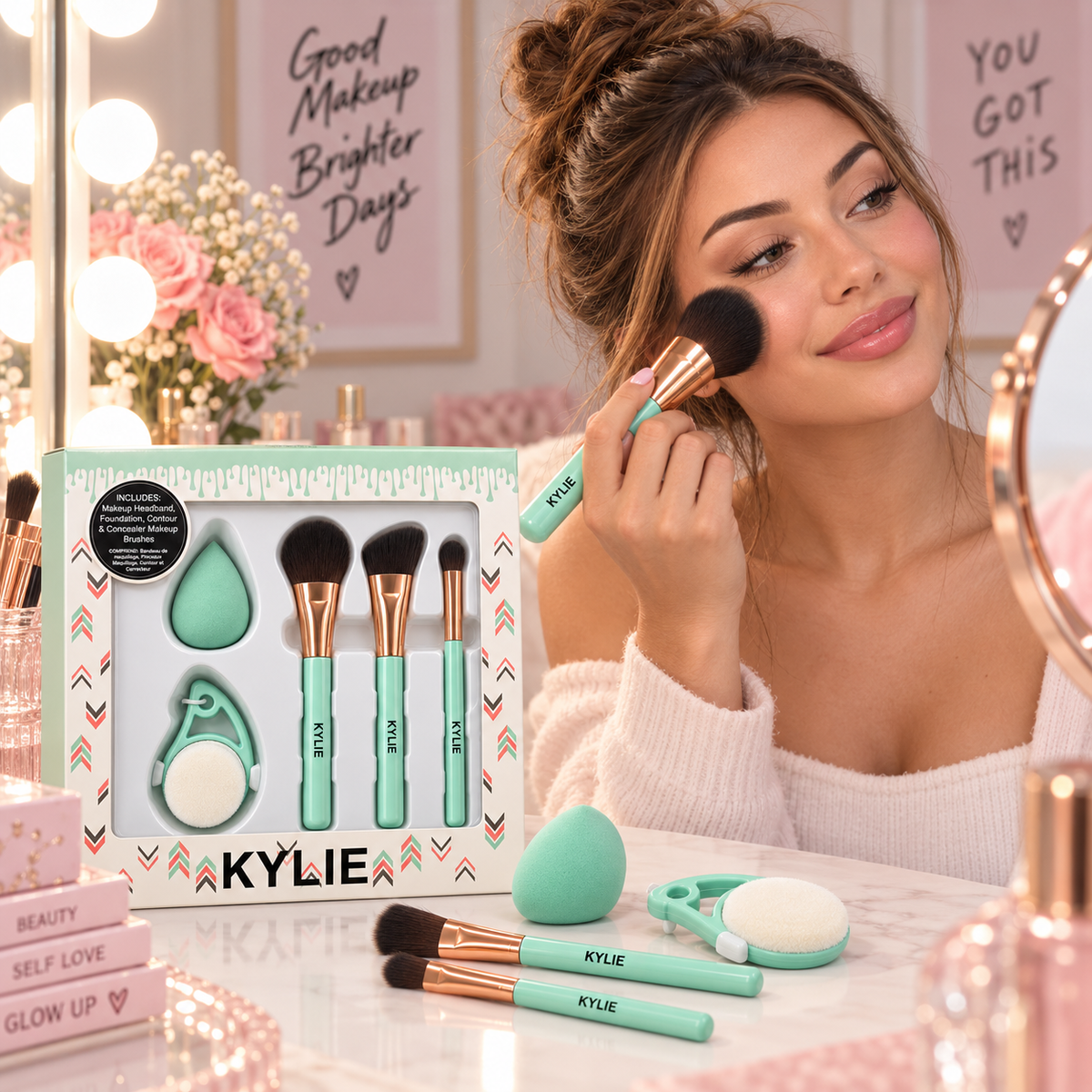 Set de Brochas de Maquillaje Kylie Verde