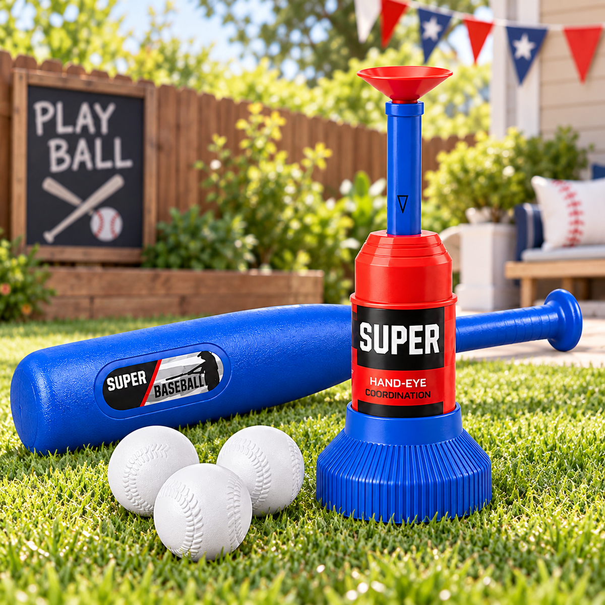 Bate con Lanzador de Pelotas Super Baseball 777-608