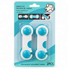Seguro Corto para Cajones y Puertas Azul Pack 2 Unidades