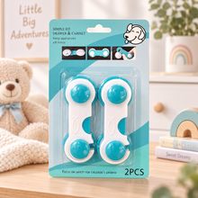 Seguro Corto para Cajones y Puertas Azul Pack 2 Unidades