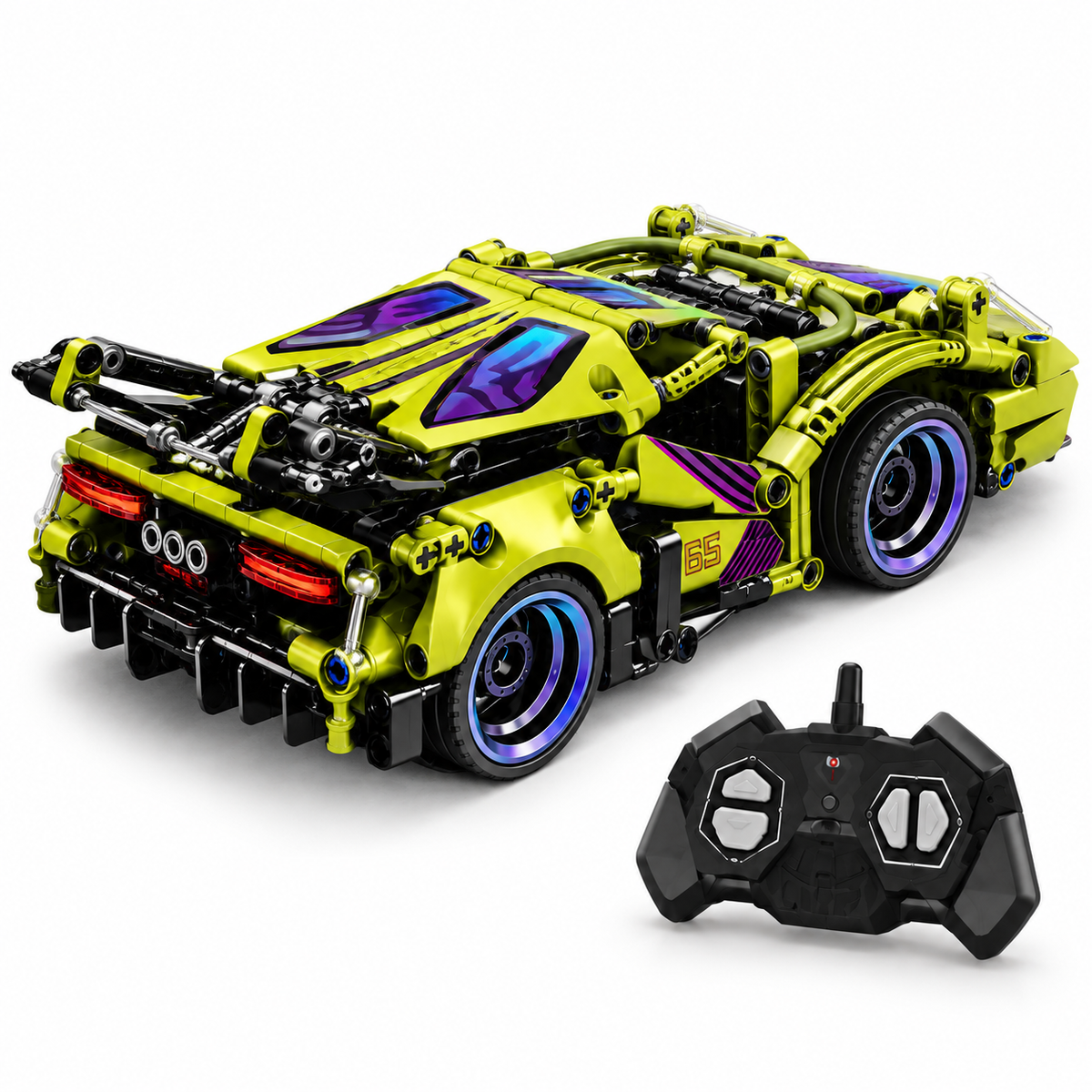 Auto de Bloques Armable RC Verde 362 Piezas con Control