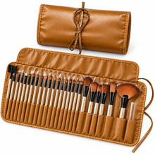 Set de 24 Brochas de Maquillaje con Manta Dorada