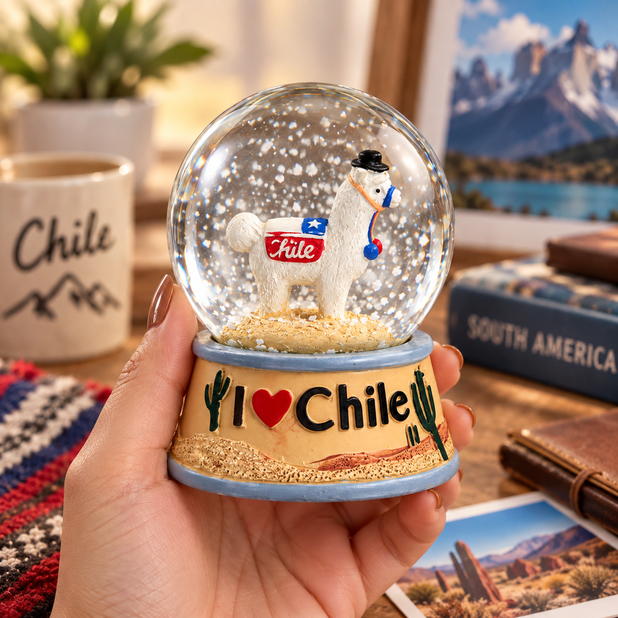 Esfera de Cristal Llama I Love Chile
