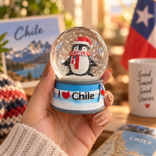 Esfera de Cristal Chile Pingüino I Love Chile