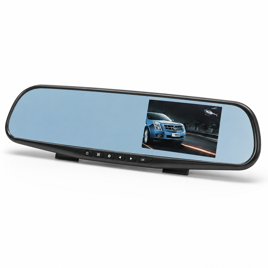 Espejo Retrovisor DVR Full HD 1080 con Cámara y Pantalla Integrada para Auto