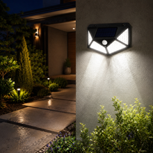 Lámpara Solar LED Exterior BK-100 con Sensor de Movimiento – Iluminación Automática para Muros