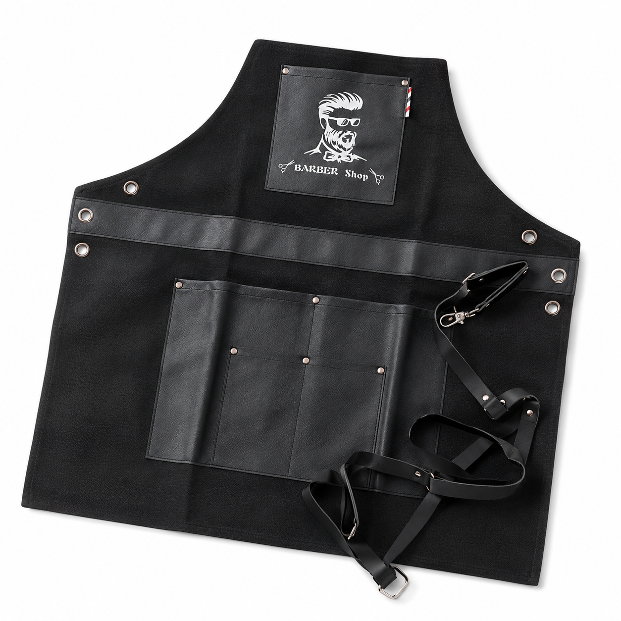 Delantal O Pechera Para Peluquero Barbero, Multiuso Negro