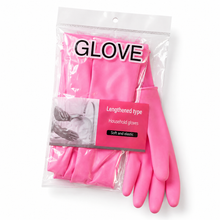 Guantes de Limpieza Extra Largos Impermeables con Puño Floral – Protección para Hogar y Cocina