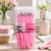 Guantes de Limpieza Extra Largos Impermeables con Puño Floral – Protección para Hogar y Cocina