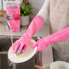 Guantes de Limpieza Extra Largos Impermeables con Puño Floral – Protección para Hogar y Cocina