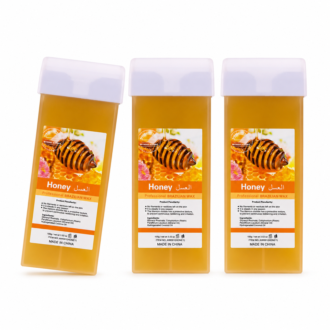 Pack De 3 Ceras Depilatorias Roll-On de Miel 100 g – Brazilian Wax Profesional
