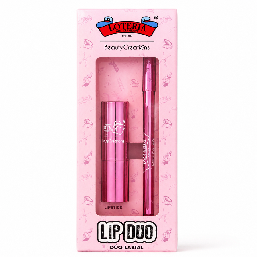 Dúo Labial Lotería Beauty Creations – Labial + Delineador
