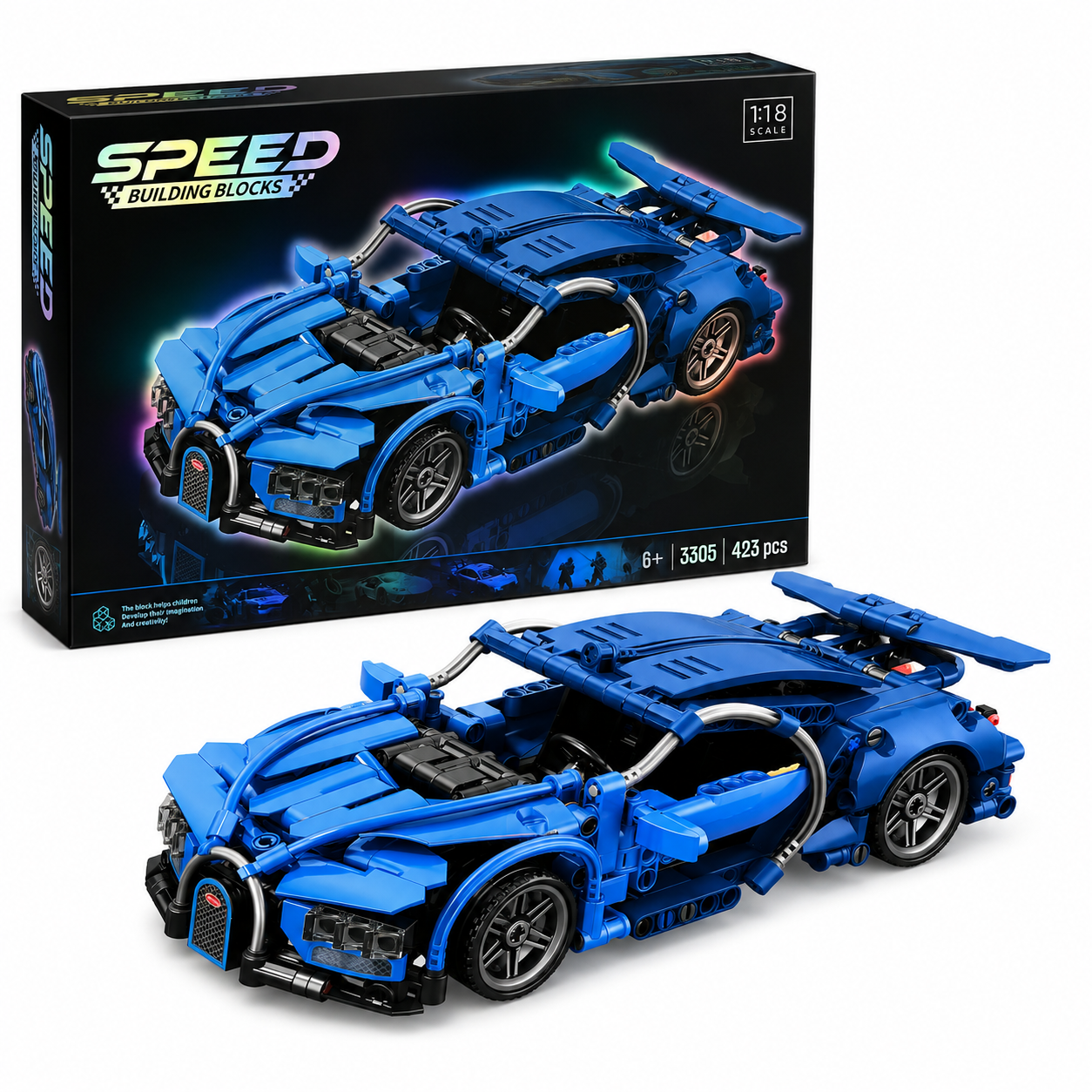 Auto Deportivo de Bloques para Armar – 423 Piezas | Escala 1:18