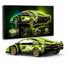 Auto Deportivo de Bloques Verde Neón – Modelo de Construcción Premium