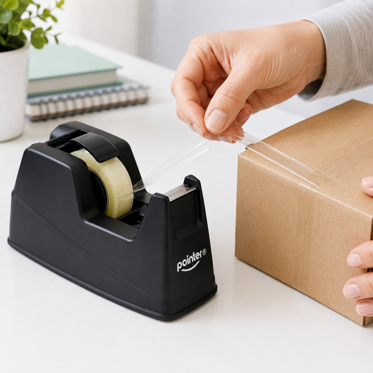 Dispensador de Cinta Adhesiva Para Escritorio + 1 Cinta Incluida