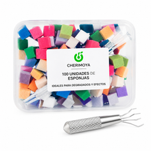 Pinza De Agarre Y 100 Esponjas Blender Manicuria Cherimoya