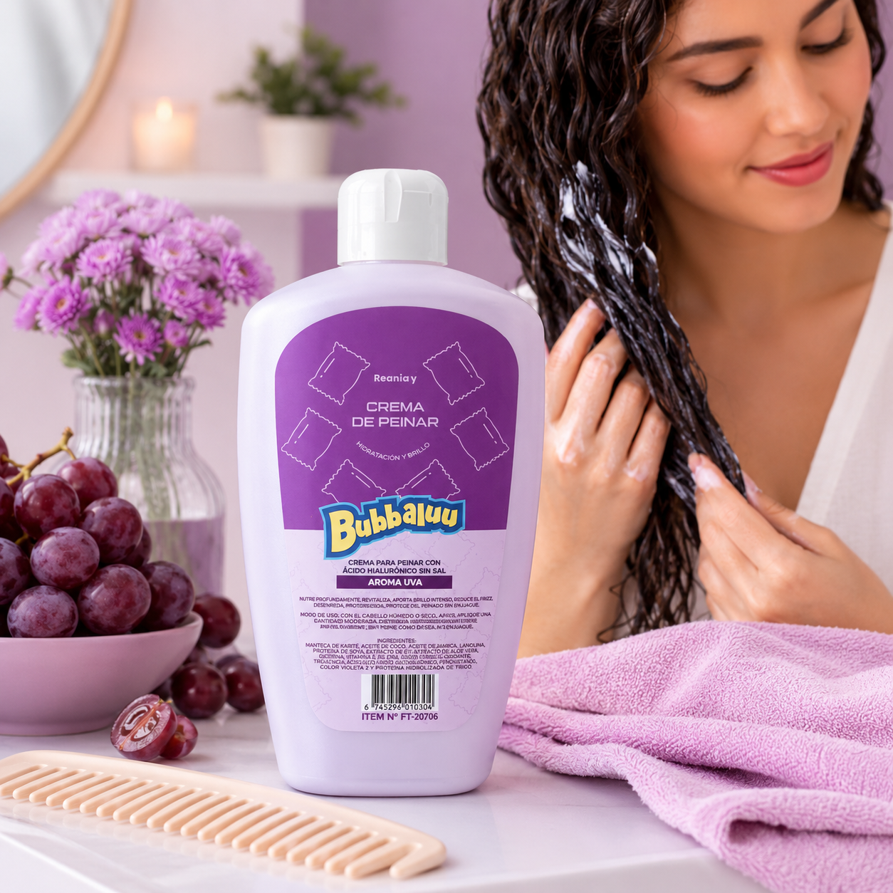 Crema Para Peinar Bubbaluu 250 ml