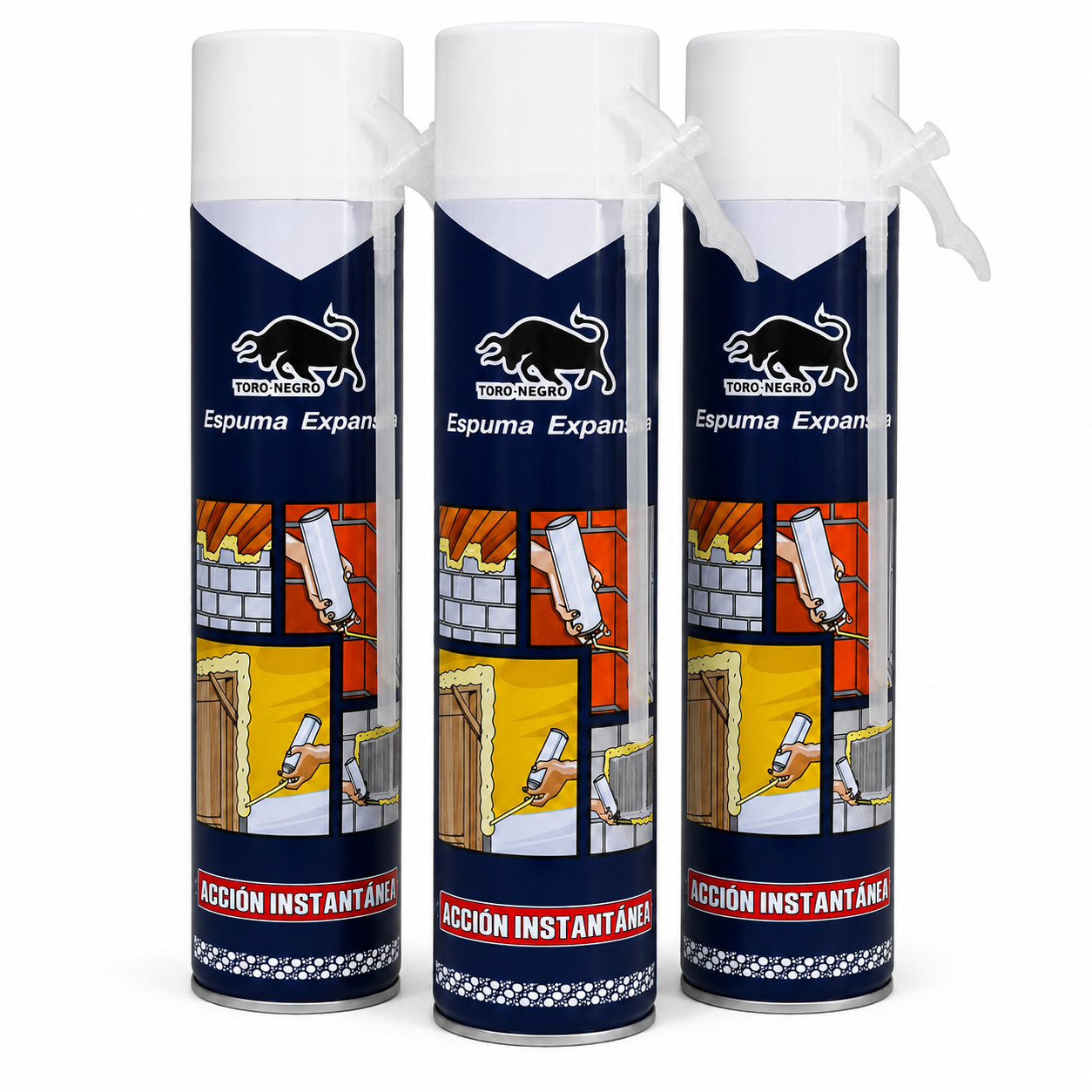 Pack de 3 Espumas Expansivas Toro Negro 750 ml