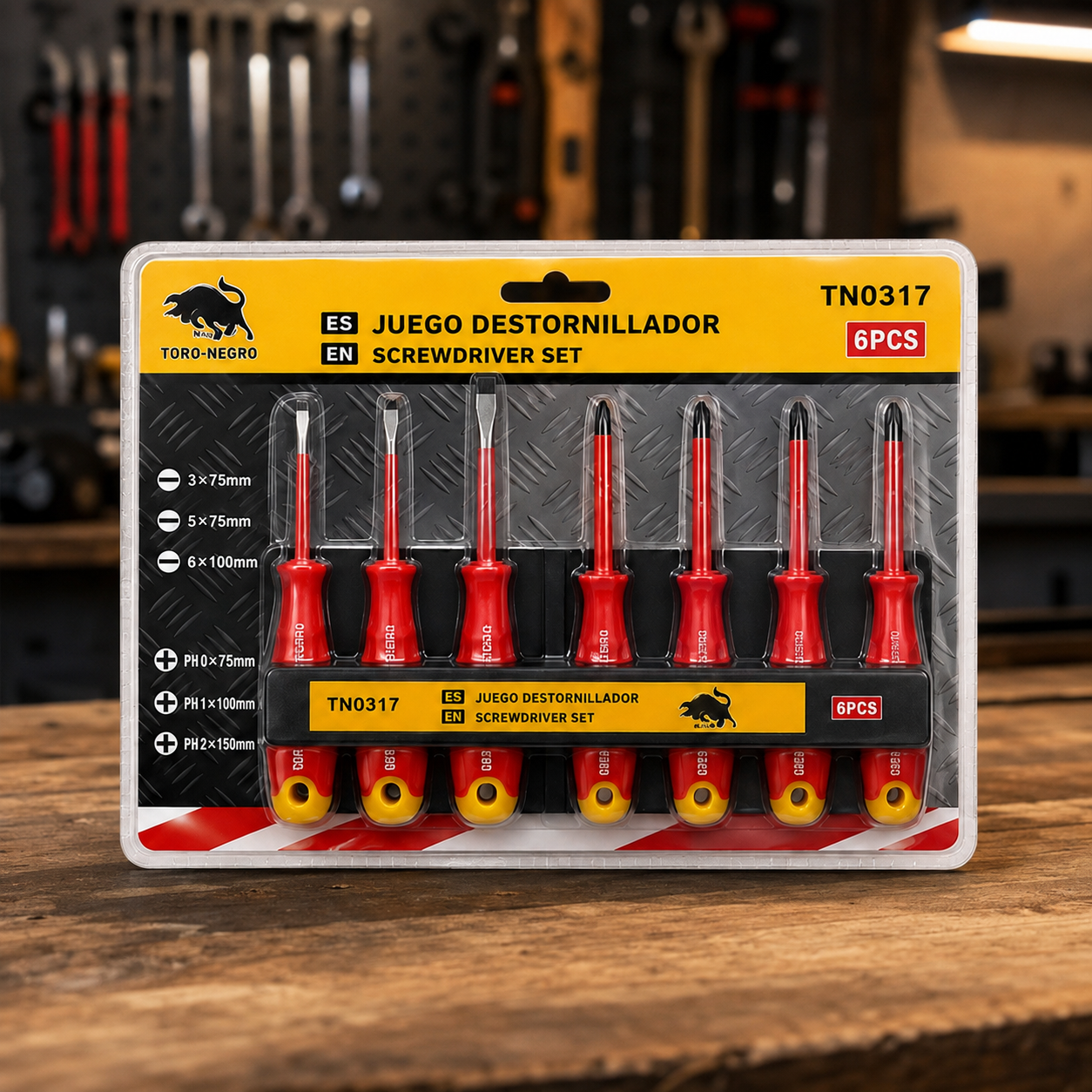 Set de 6 Destornilladores Aislados Toro Negro TN0317