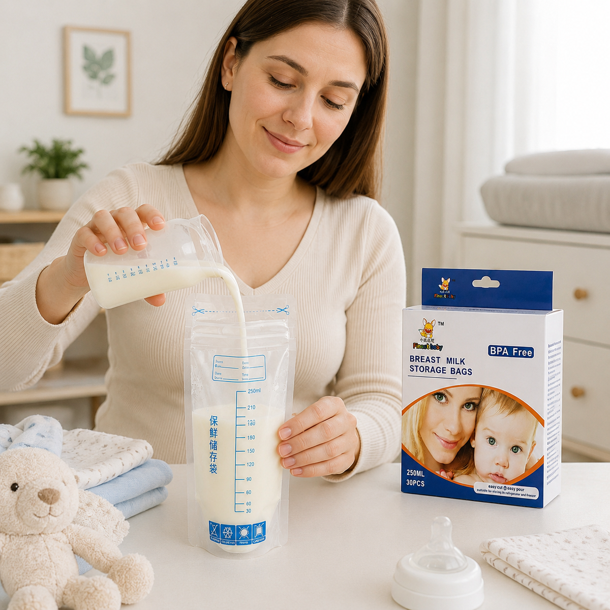 Pack De 30 Bolsas Para El Almacenamiento De Leche Materna