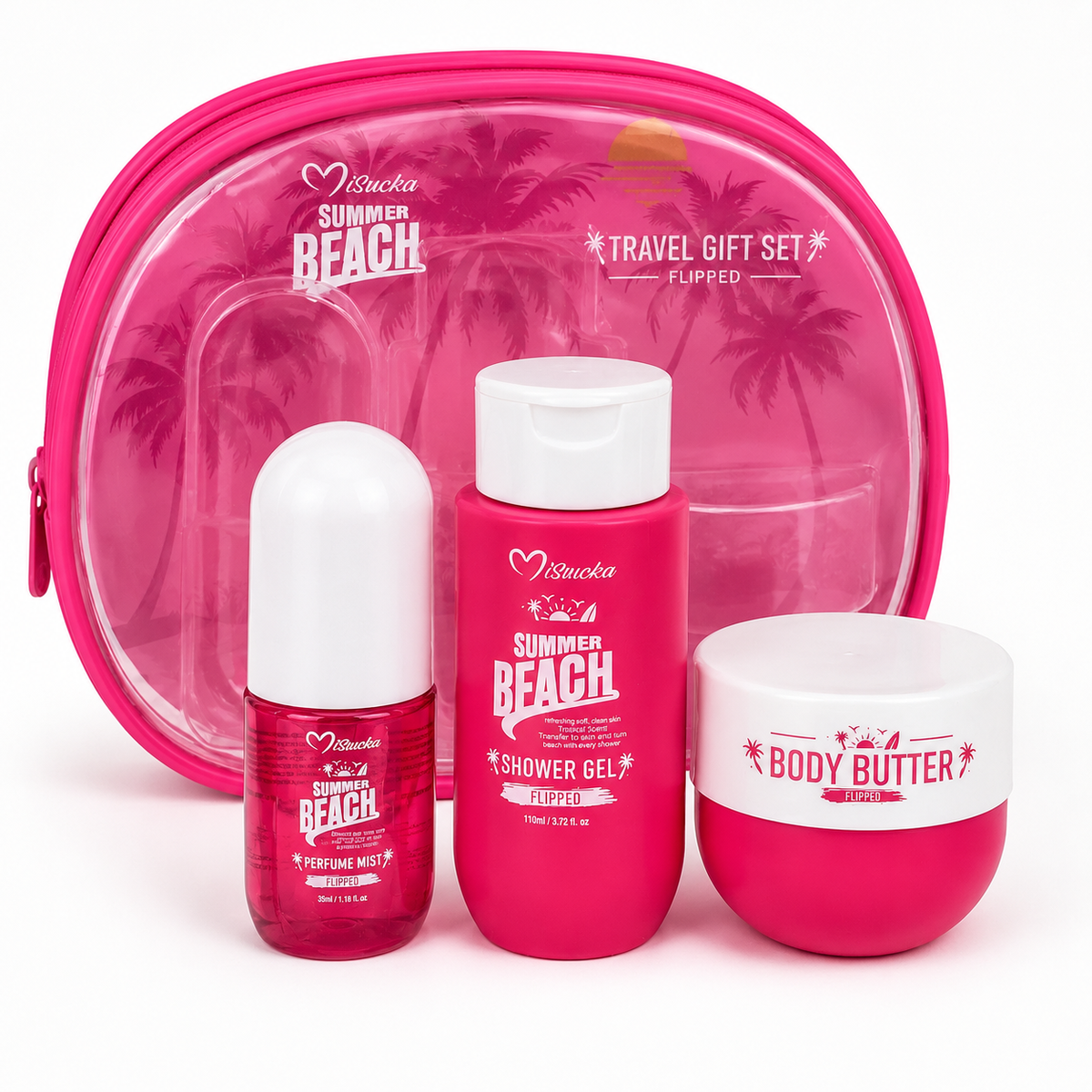 Set viajero Misucka Summer Beach color Fucsia