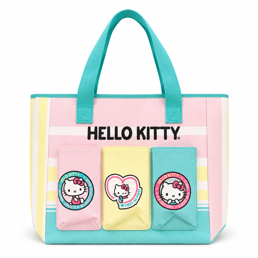 Bolso Playero Grande de Tela Diseño Hello Kitty Colores Variados