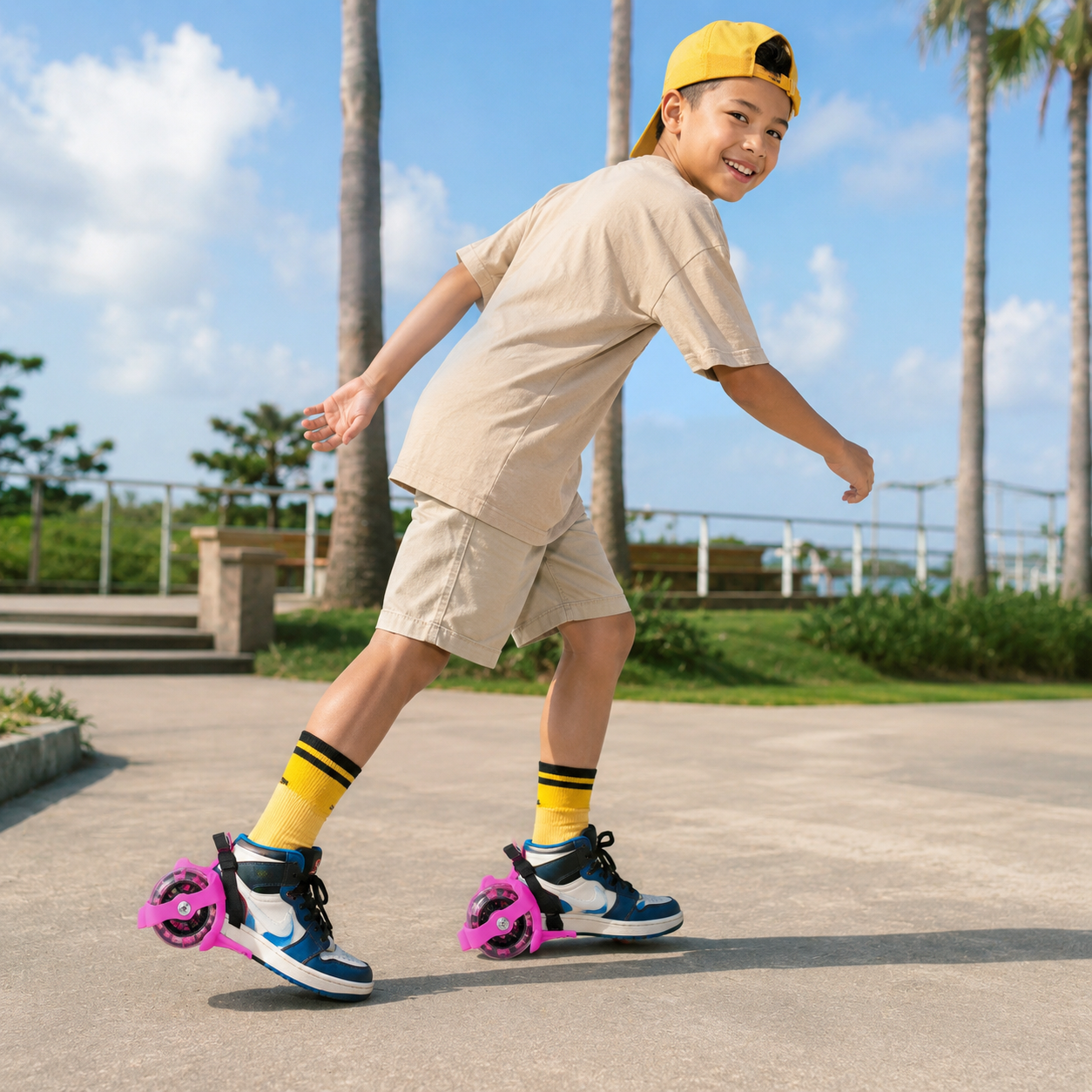 Patines Ajustable Con Luces Led Para Zapatillas