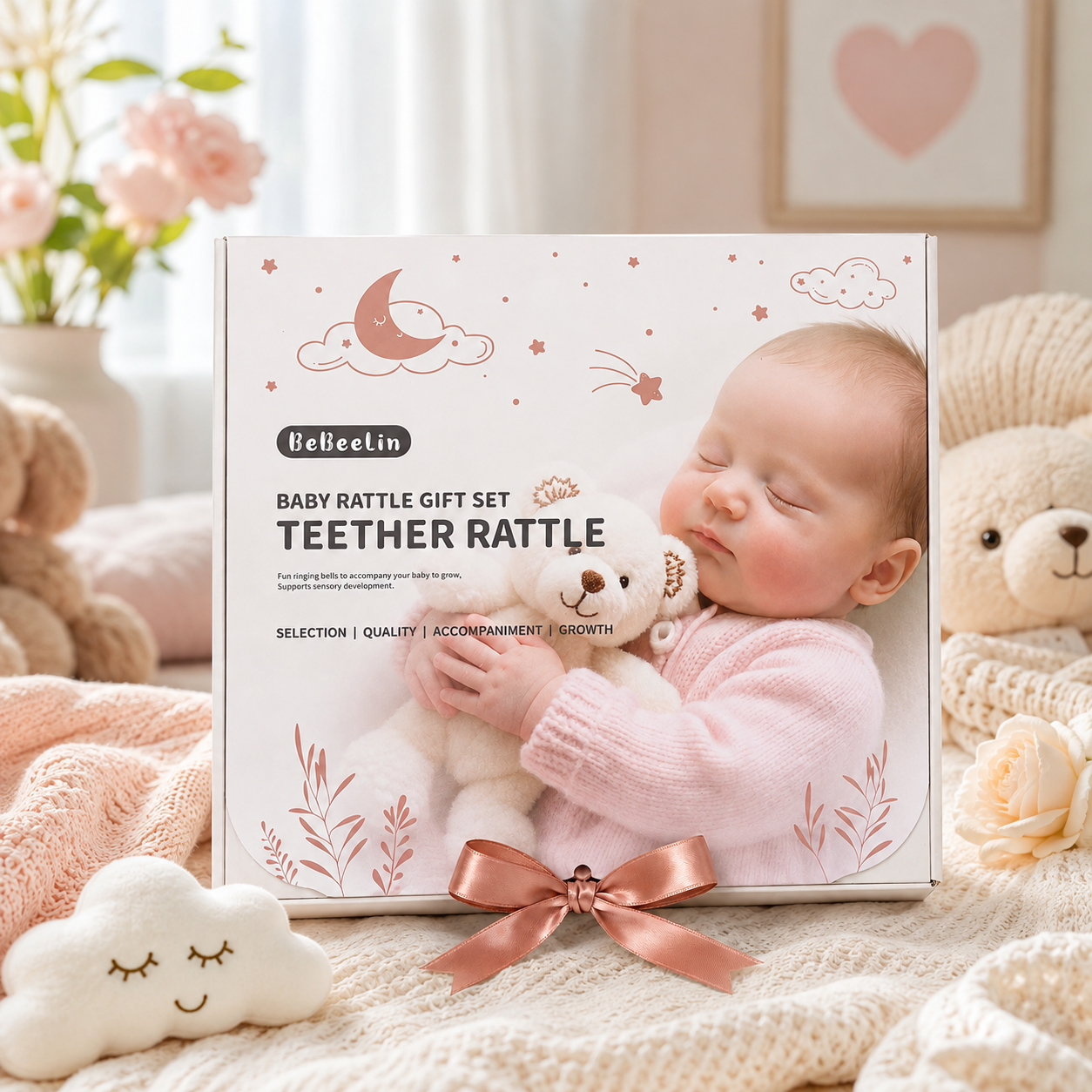 Set de Sonajeros y Mordedores para Bebé – Kit de Estimulación Sensorial y Regalo