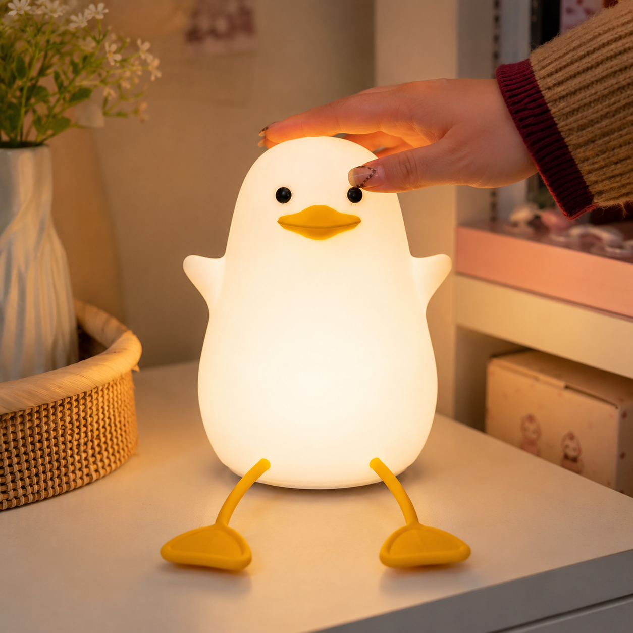 Lámpara Nocturna Pingüino con Soporte para Celular