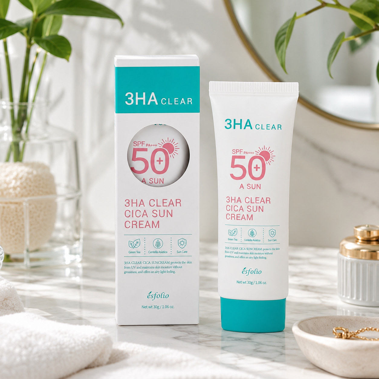 Protector Solar Facial Esfolio 3HA Cica SPF 50+ PA++++