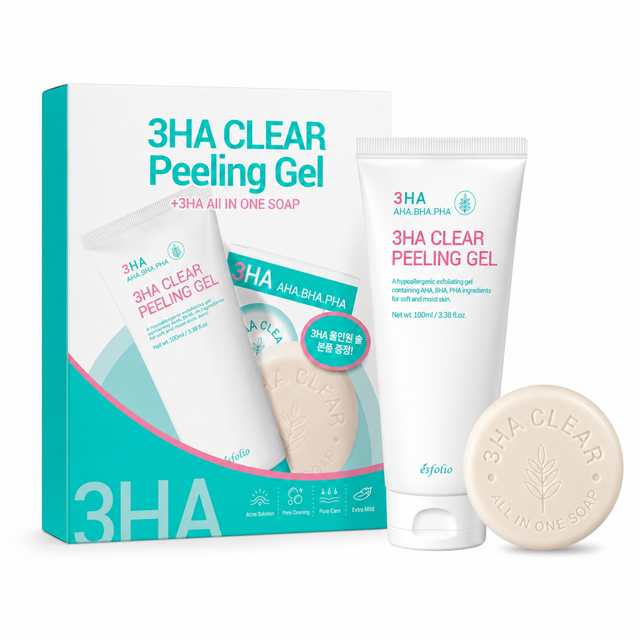 Kit Exfoliante Esfolio 3HA Clear Peeling Gel + Jabón Facial