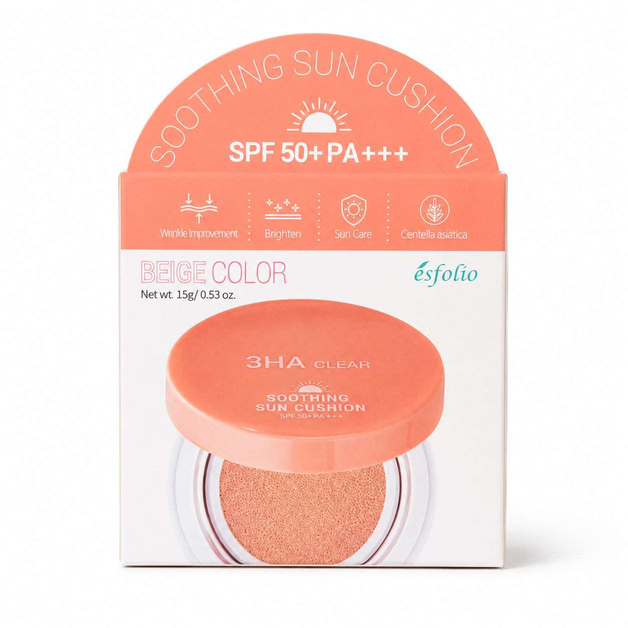 Cushion Solar con Color Iluminador Esfolio SPF 50+ PA+++ – Protección y Luminosidad