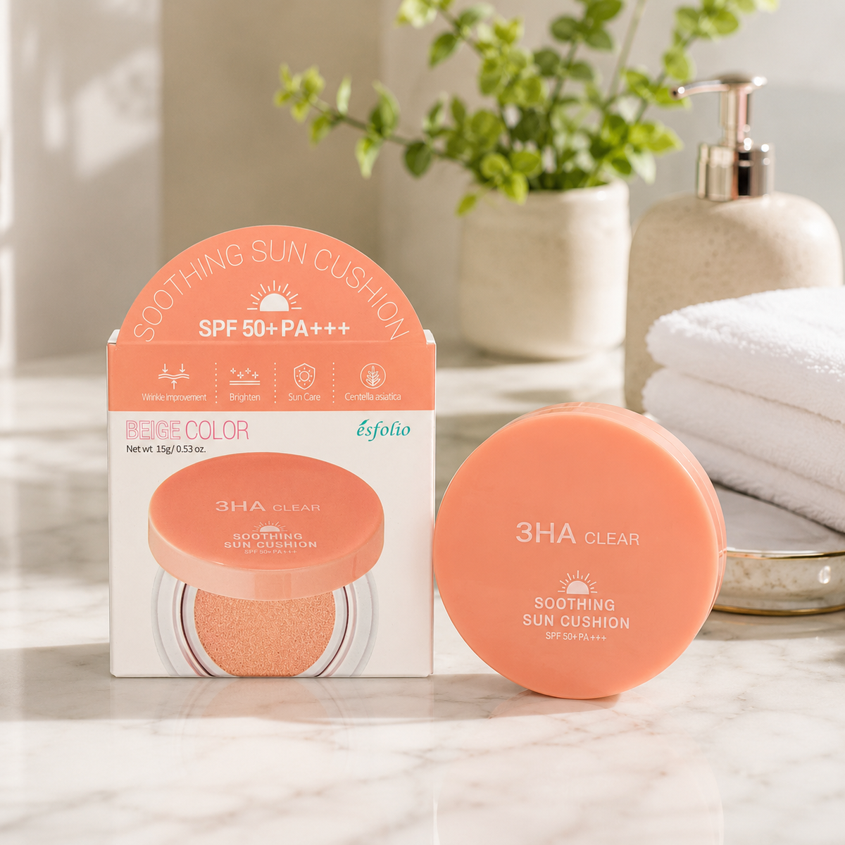 Cushion Solar con Color Iluminador Esfolio SPF 50+ PA+++ – Protección y Luminosidad