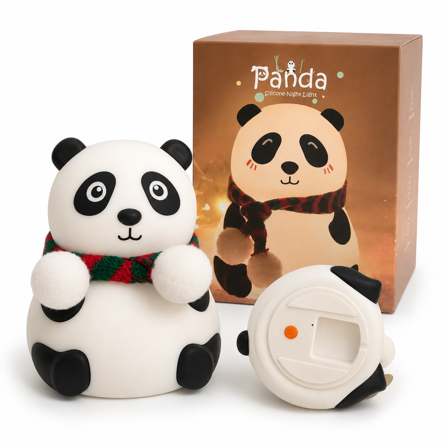 Lámpara Nocturna de Silicona Panda – Luz Multicolor y Diseño Adorable