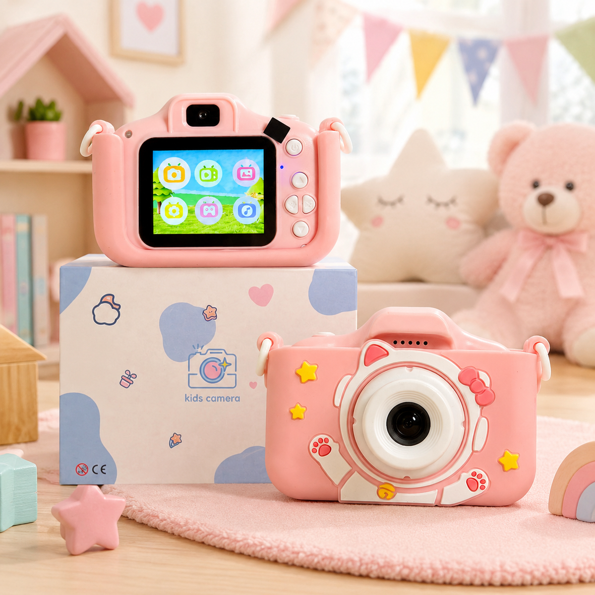 Cámara Digital Infantil Rosada Diseño Gatito – Diversión y Creatividad