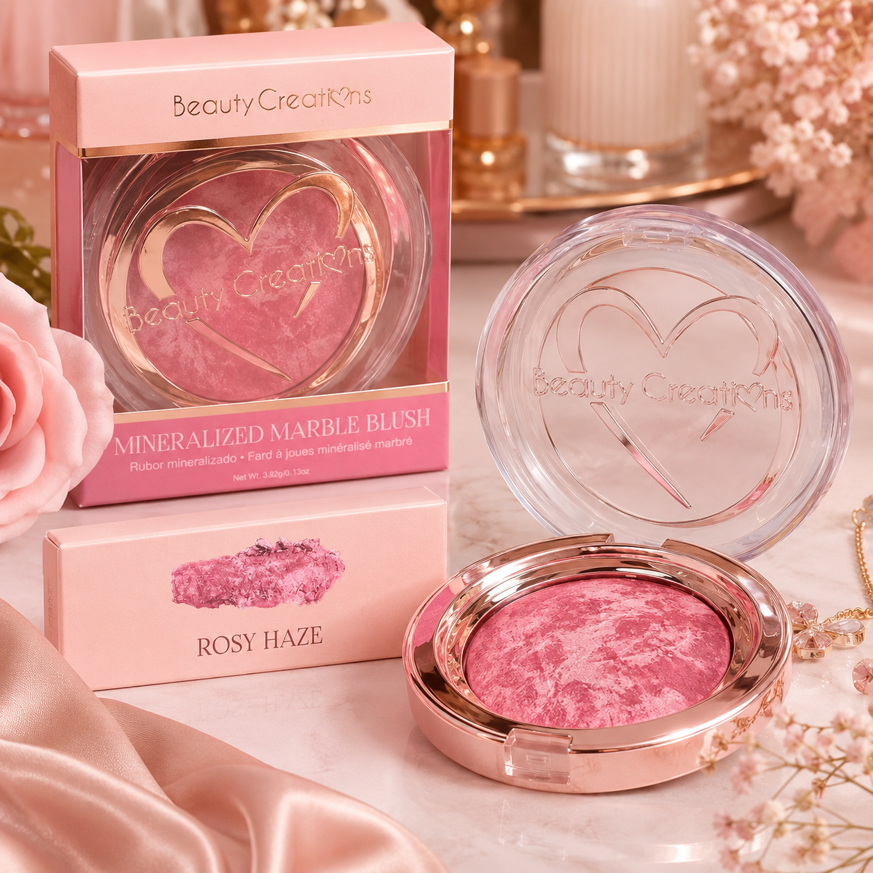 Rubor Mineralizado Marble Blush Beauty Creations – Color Luminoso y Natural