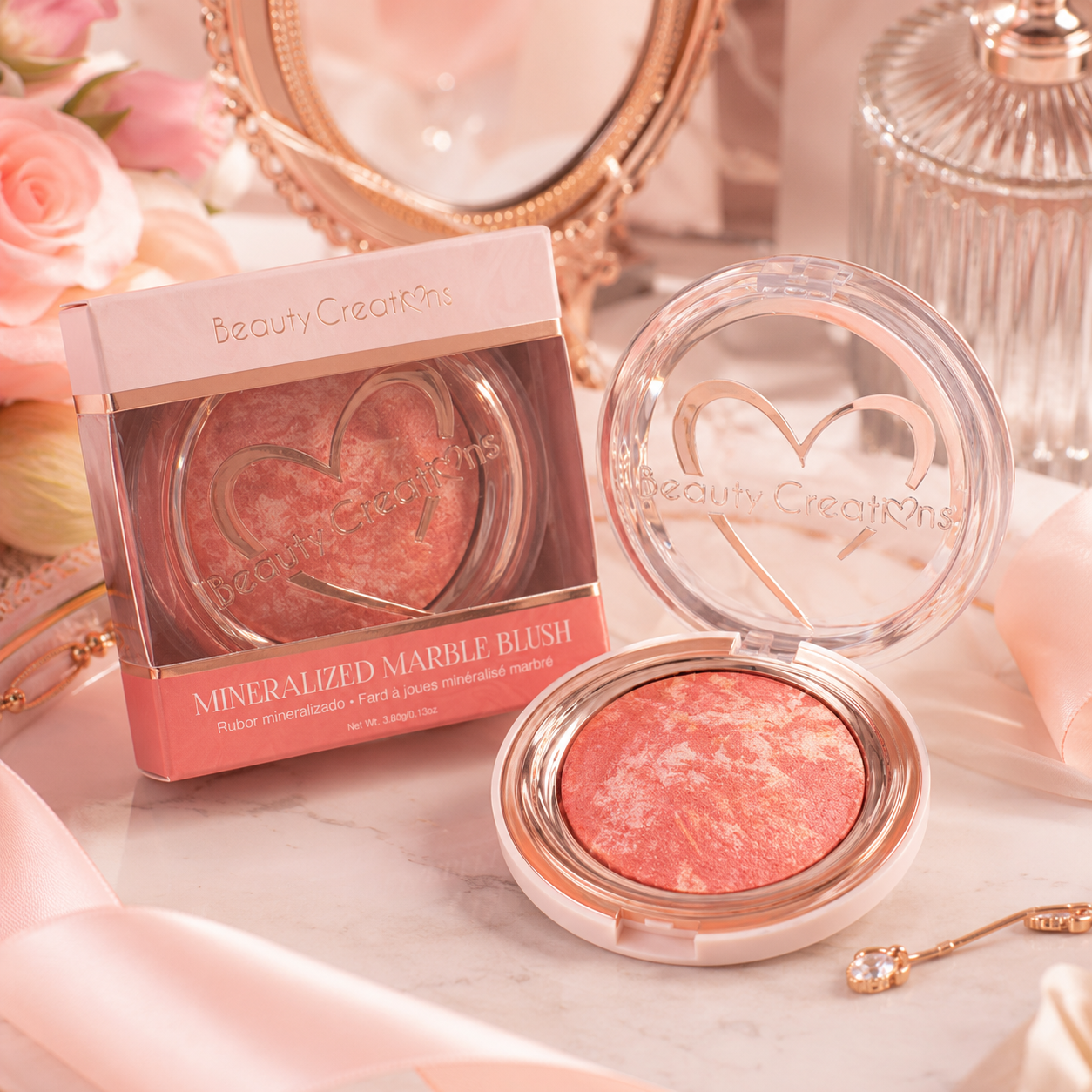 Rubor Mineralizado Marble Blush Beauty Creations – Color Luminoso y Natural