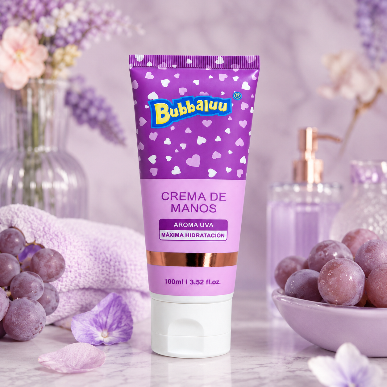 Crema de Manos Bubbaluu Aroma Uva – Hidratación Dulce y Deliciosa