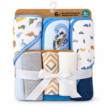 Set de 6 Toallas para Bebé Little Alpaca Dinosaurios y Autos – 3 Grandes + 3 Pequeñas